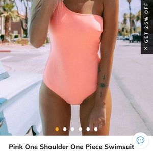 Cupshe pink one should one piece swimsuit Size XXL